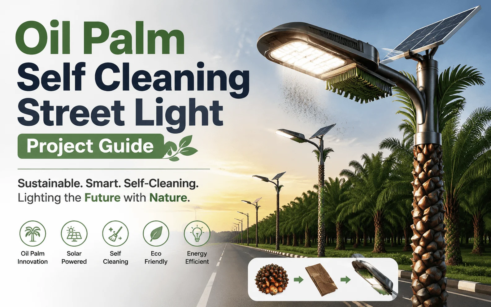 Oil Palm Self Cleaning Street Light Project