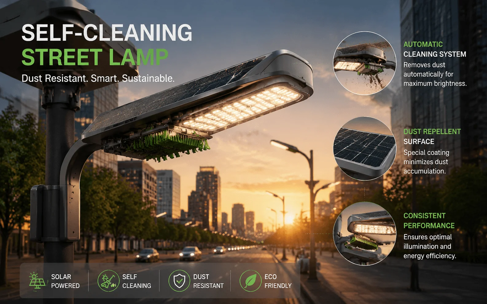 Self Cleaning Street Lamp
