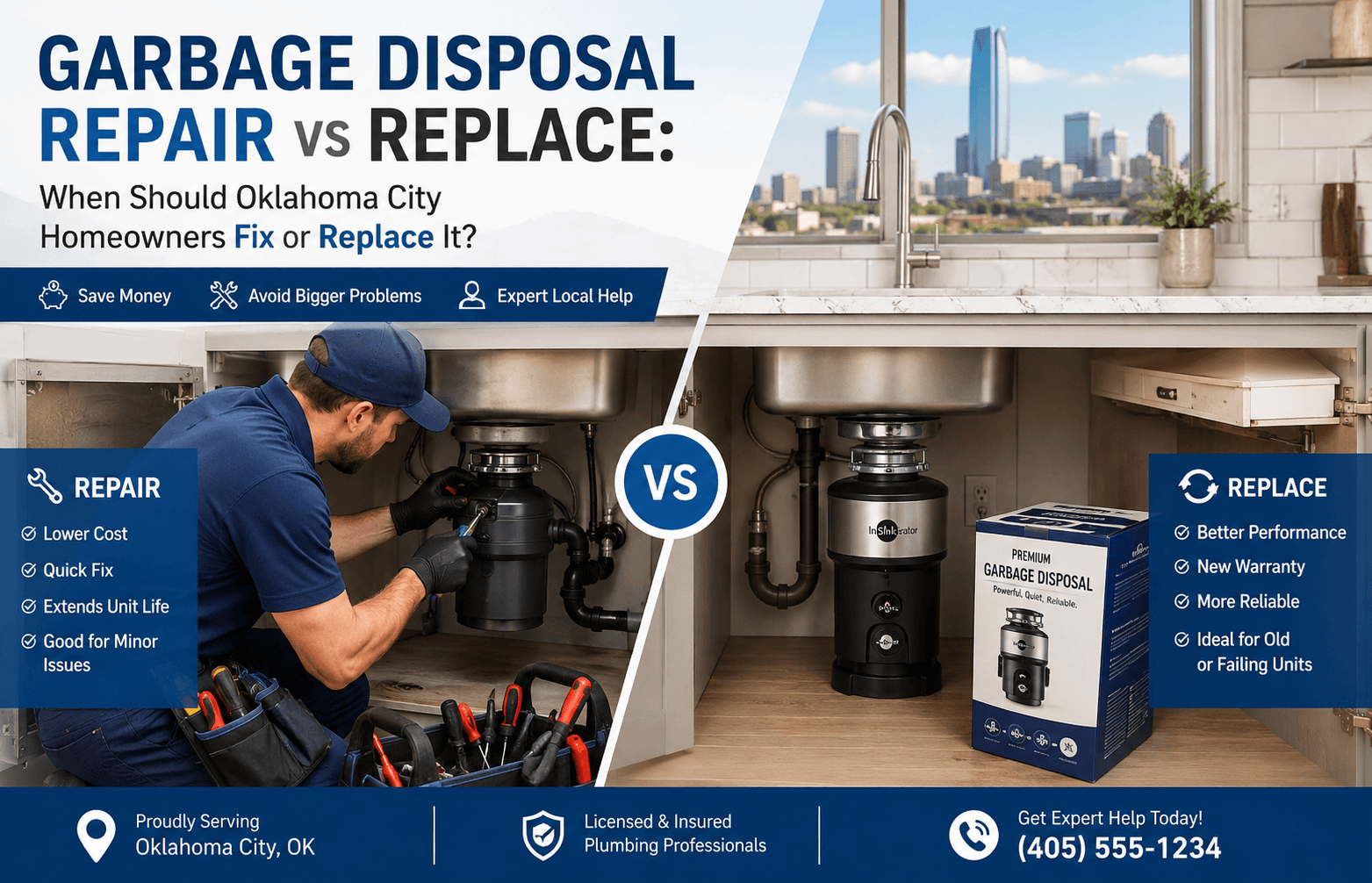 Garbage disposal repair vs replace