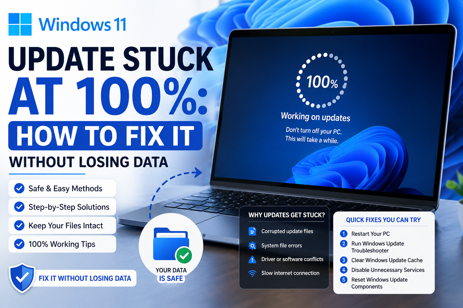 Windows 11 Update Stuck at 100%: How to Fix It Without Losing Data
