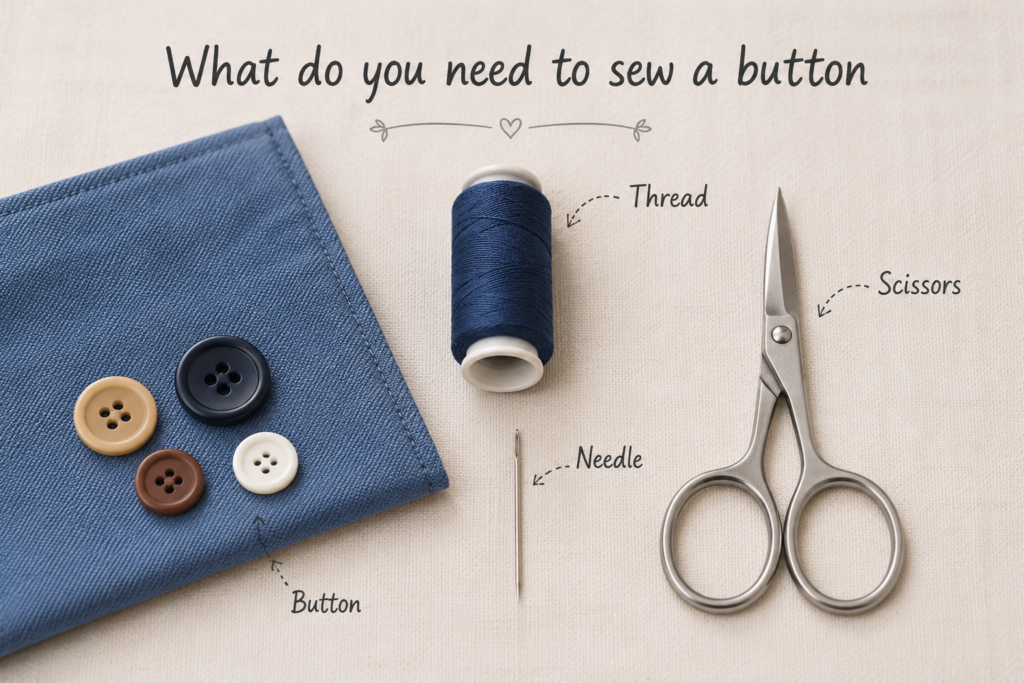 What do you need to sew a button