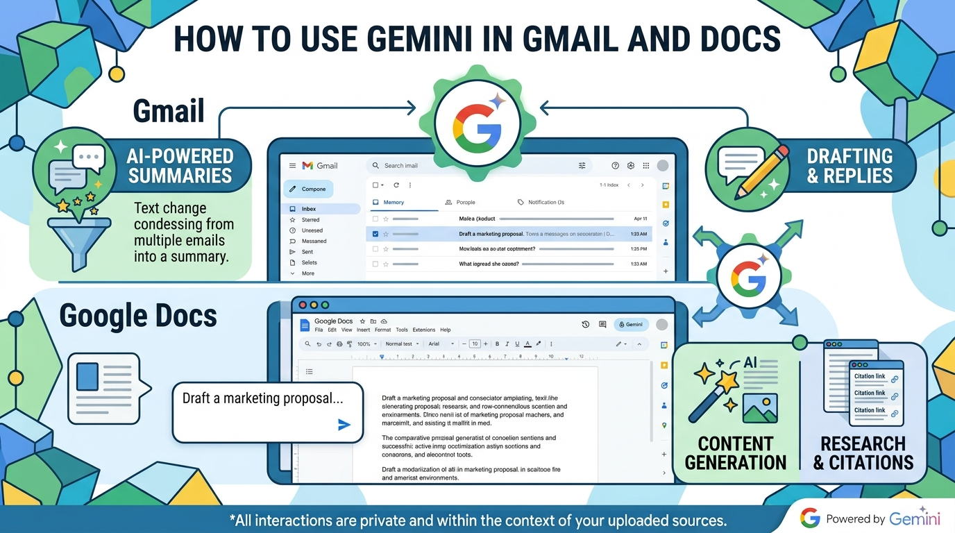 how to use gemini in gmail and docs